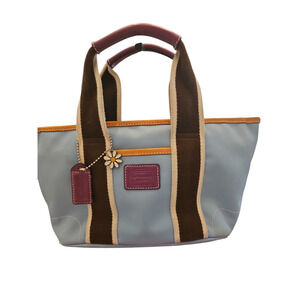 COACH Hampton Mini Weekender Tote 6268 Leather Trimming with change purse/COA